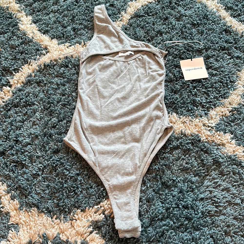 Sadra One Shoulder Bodysuit in Grey - Size XS - NWT ✨
